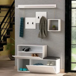 Mobile ingresso a scacchi sospeso 2 ante bianco 120x76h cm - Lariana