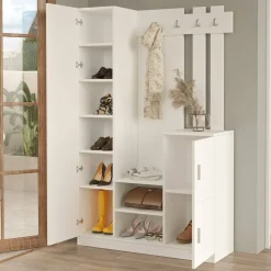 Mobile ingresso chic sospeso 2 ante bianco 113x180h cm - Fernand
