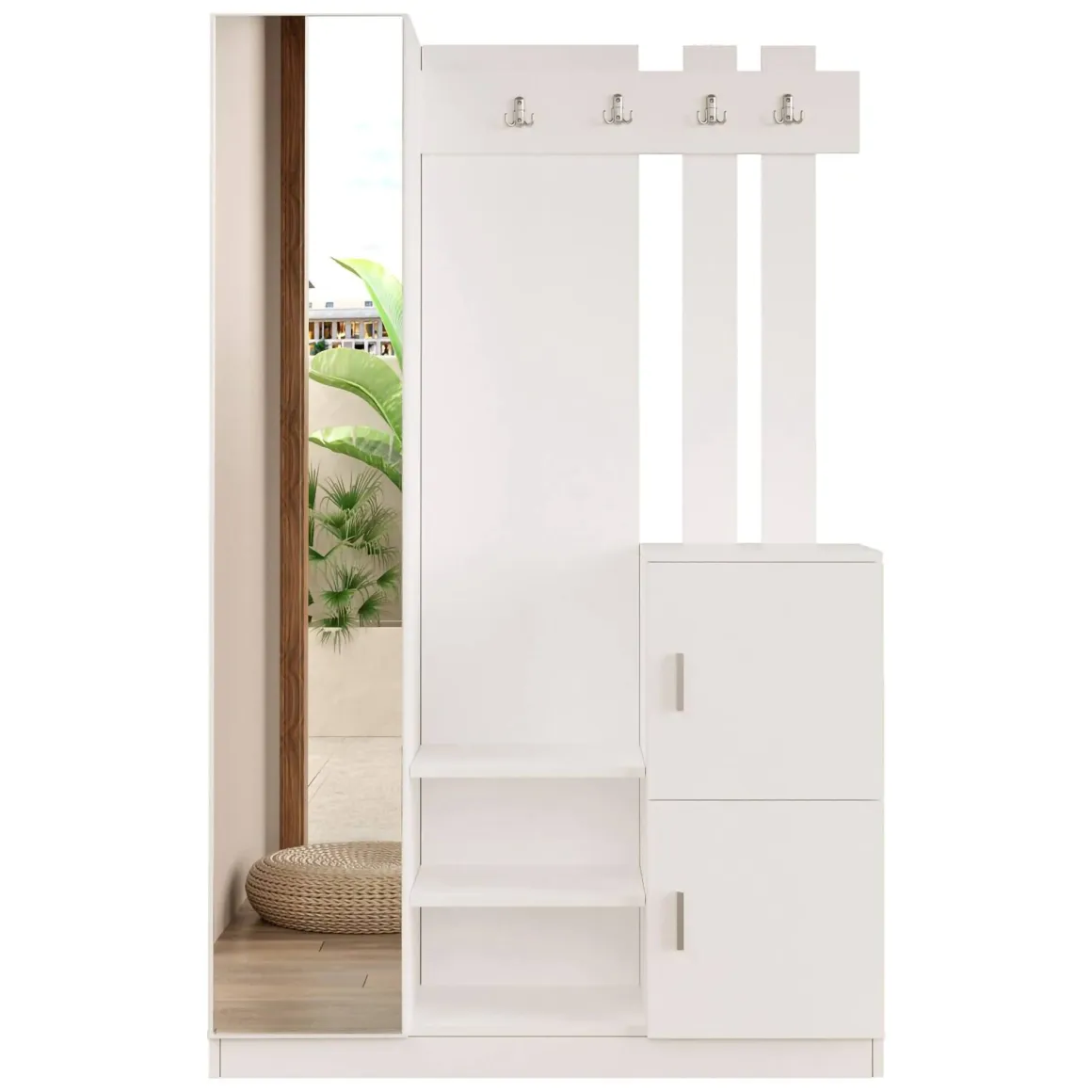 Mobile ingresso chic sospeso 2 ante bianco 113x180h cm - Fernand