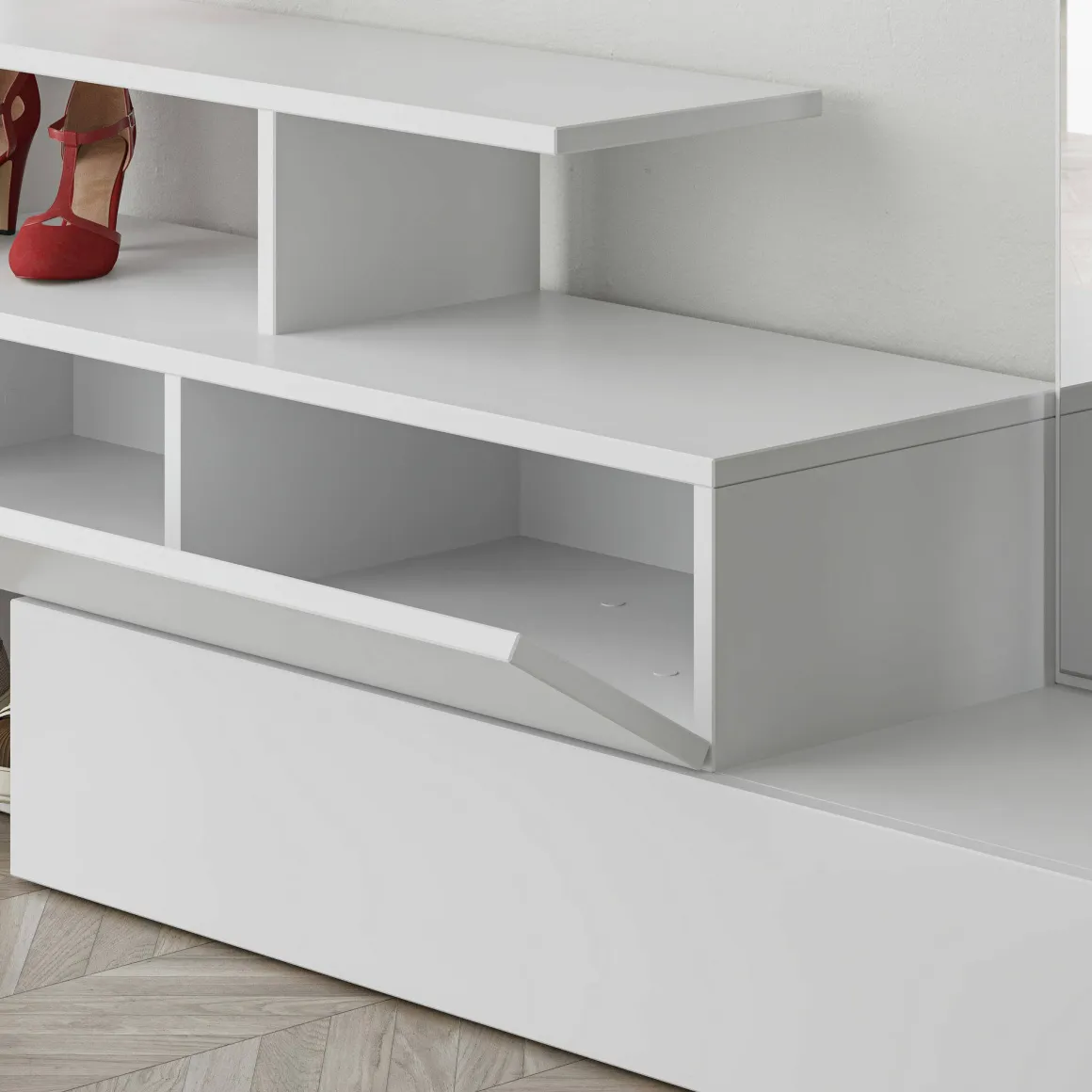 Mobili Da Ingresso|Ingresso > Dmora Mobile ingresso da parete 3 ante 170x190h cm - Barengo Bianco
