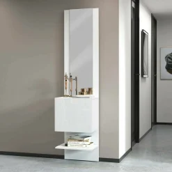 Mobili Da Ingresso|Ingresso > Dmora Mobile ingresso da parete 45x190h cm - Ivana Bianco