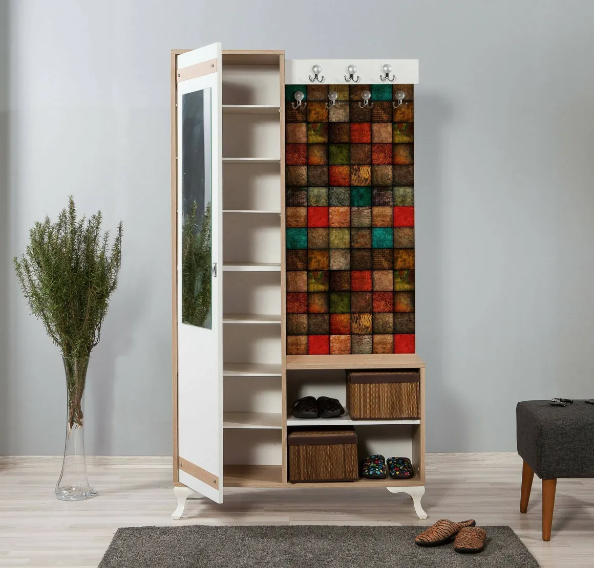 Mobile ingresso quercia e multicolore 100x190h cm - Sugilite