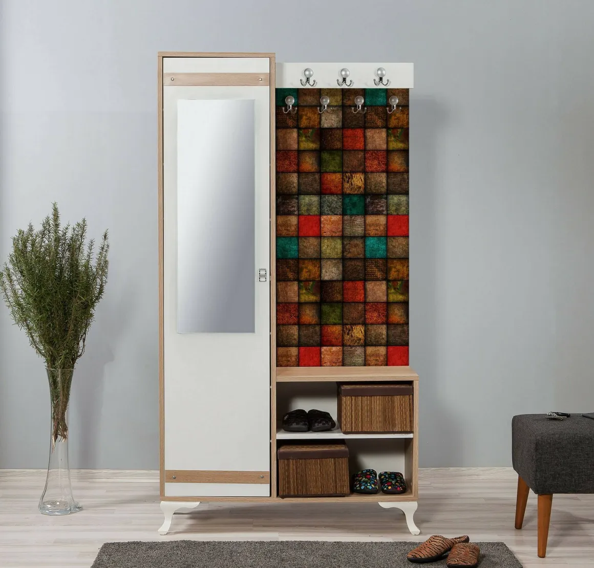 Mobile ingresso quercia e multicolore 100x190h cm - Sugilite