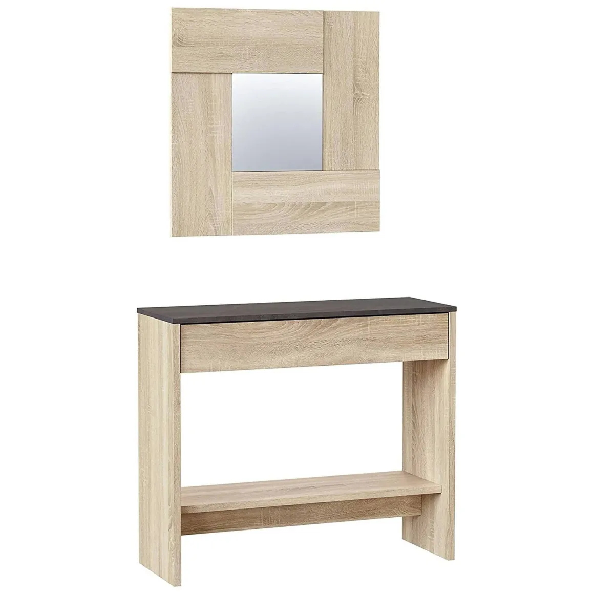 Mobile ingresso sospeso con cassetto rovere e noce 92x79h cm - Alwin