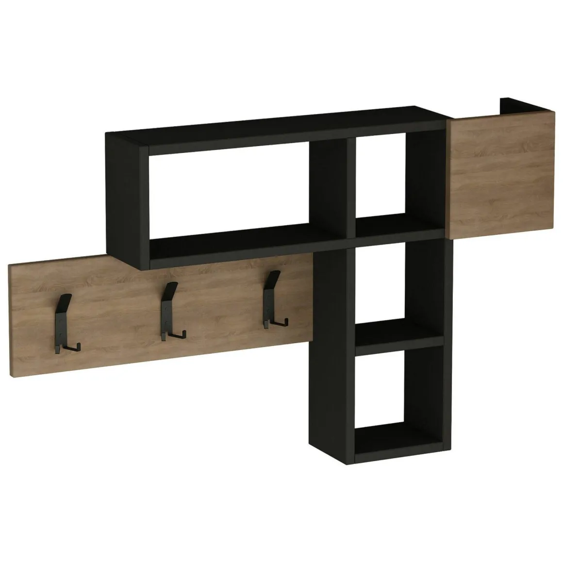 Mobile ingresso sospeso quercia e antracite 99x61h cm - Yagi