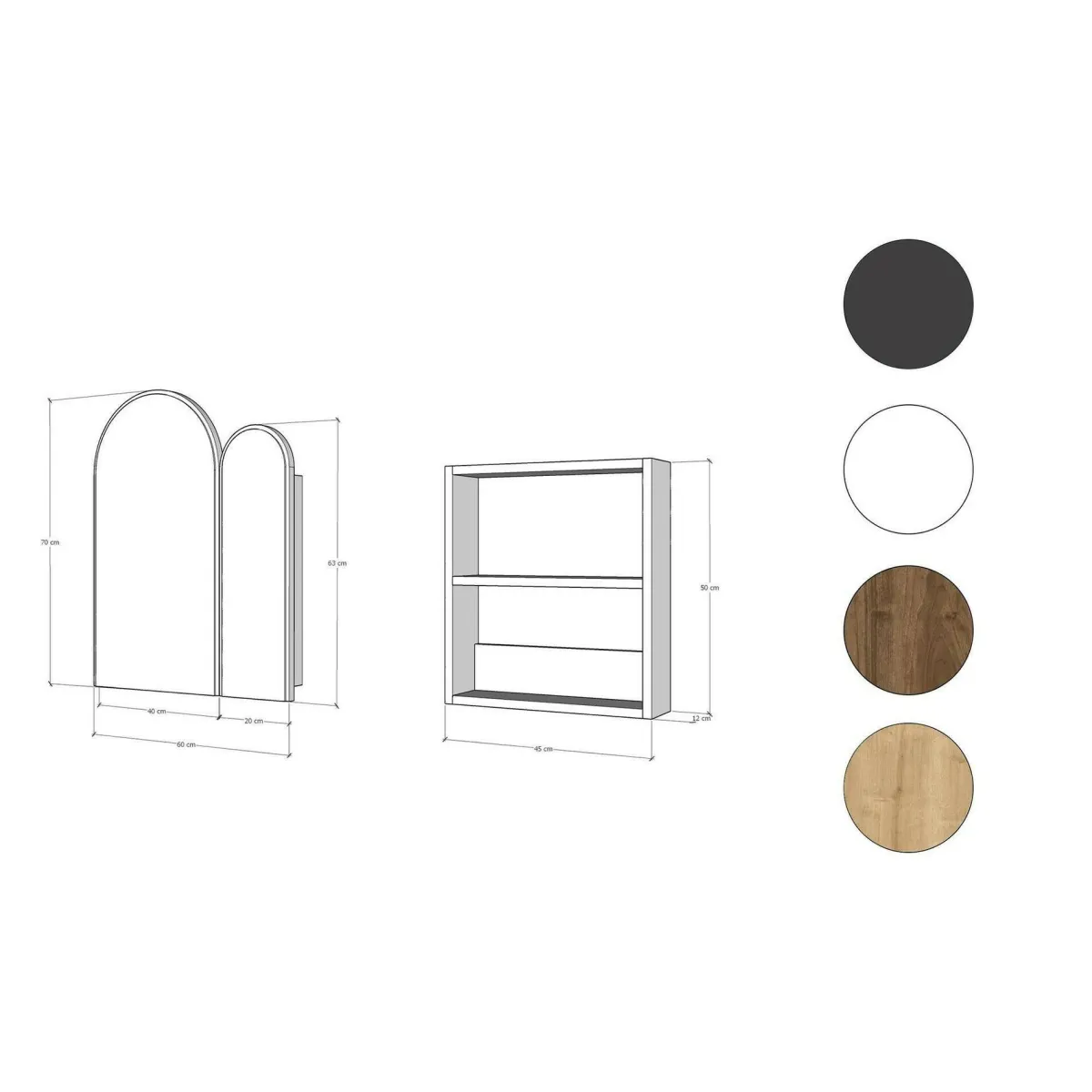 Bagno|Mobili Sottolavabo > Dmora Mobile lavabo 2 ante 50x12x45h cm - Paramaribo Nero