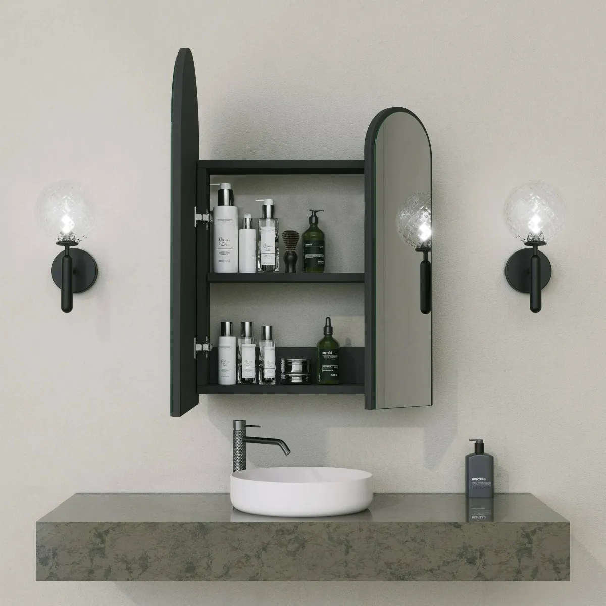 Bagno|Mobili Sottolavabo > Dmora Mobile lavabo 2 ante 50x12x45h cm - Paramaribo Nero