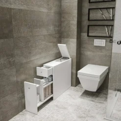 Bagno|Mobili Sottolavabo > Dmora Mobile lavabo 2 cassetti 20x60x55h cm - Isidora Bianco