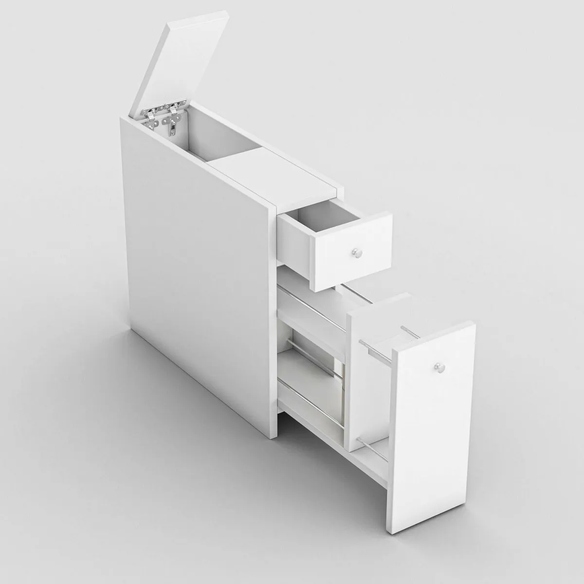 Bagno|Mobili Sottolavabo > Dmora Mobile lavabo 2 cassetti 20x60x55h cm - Isidora Bianco
