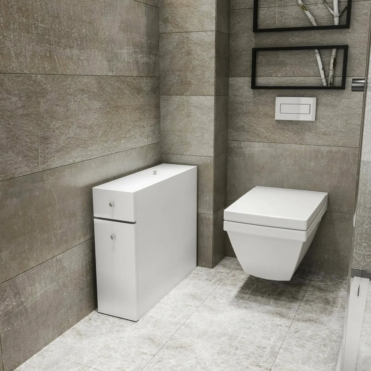 Bagno|Mobili Sottolavabo > Dmora Mobile lavabo 2 cassetti 20x60x55h cm - Isidora Bianco
