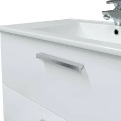 Mobili Sottolavabo > Dmora Mobile lavabo 2 cassetti 80x45x50h cm - Felix Bianco Lucido