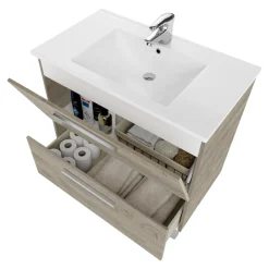 Mobile lavabo 2 cassetti 80x80x45h cm rovere - Abel