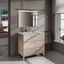 Mobile lavabo 3 cassetti 80x86x45h cm rovere - Elleboro