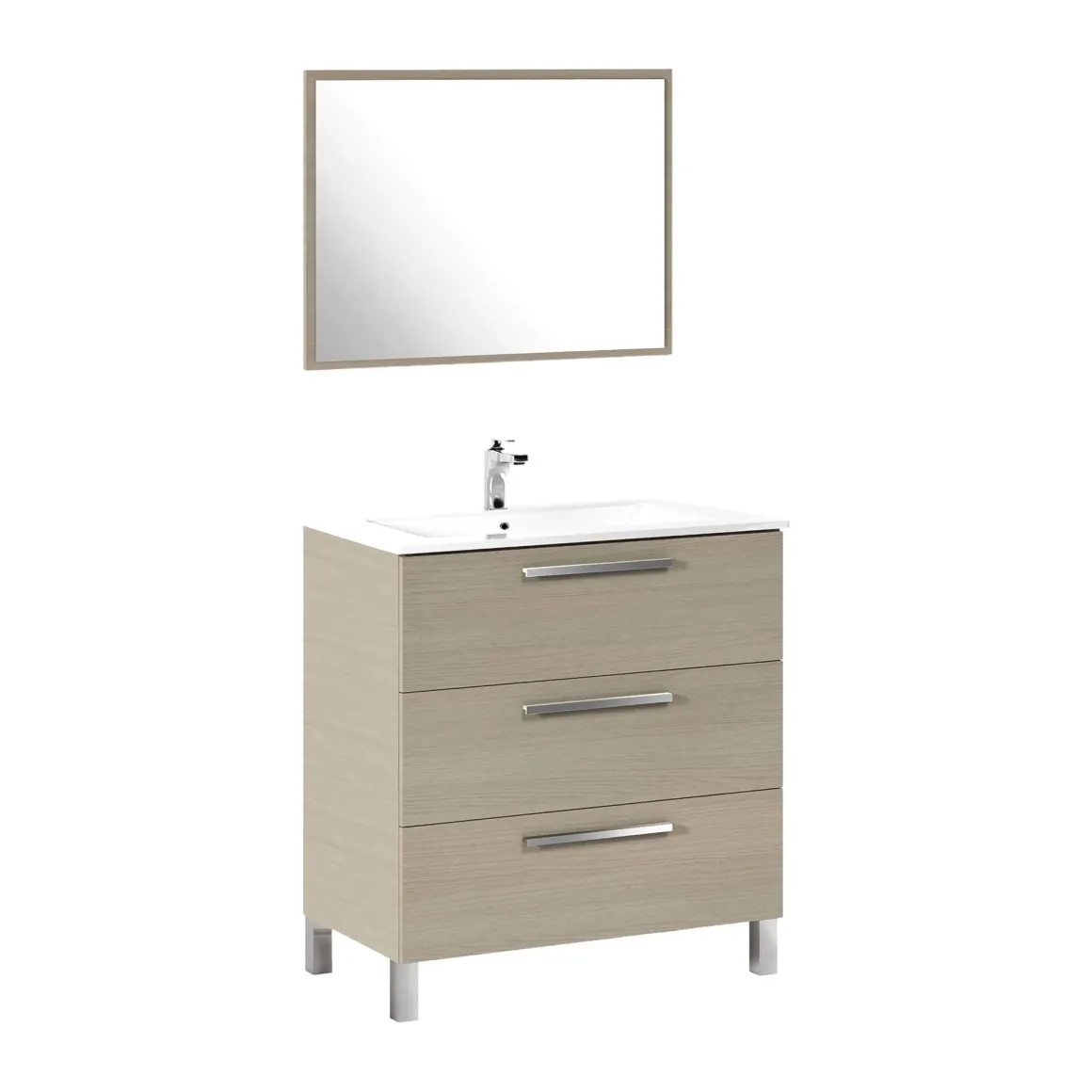 Mobile lavabo 3 cassetti 80x86x45h cm rovere - Elleboro