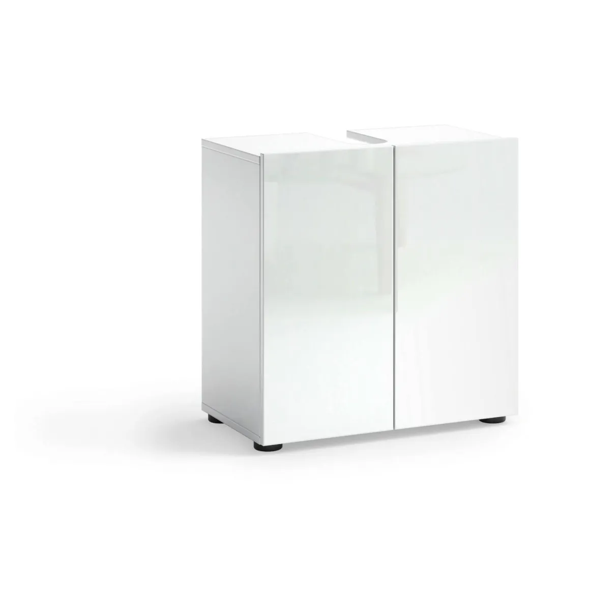 Mobili Sottolavabo > Dmora Mobile lavandino 2 ante 80x45x80h cm - Florante Bianco Lucido