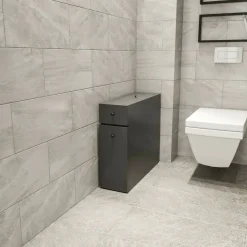 Bagno|Mobili Sottolavabo > Dmora Mobile lavandino 2 cassetti 20x60x55h cm antracite - Isidora Nero Antracite