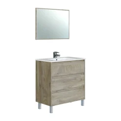 Mobile lavandino 3 cassetti 80x86x45h cm rovere - Albachiara