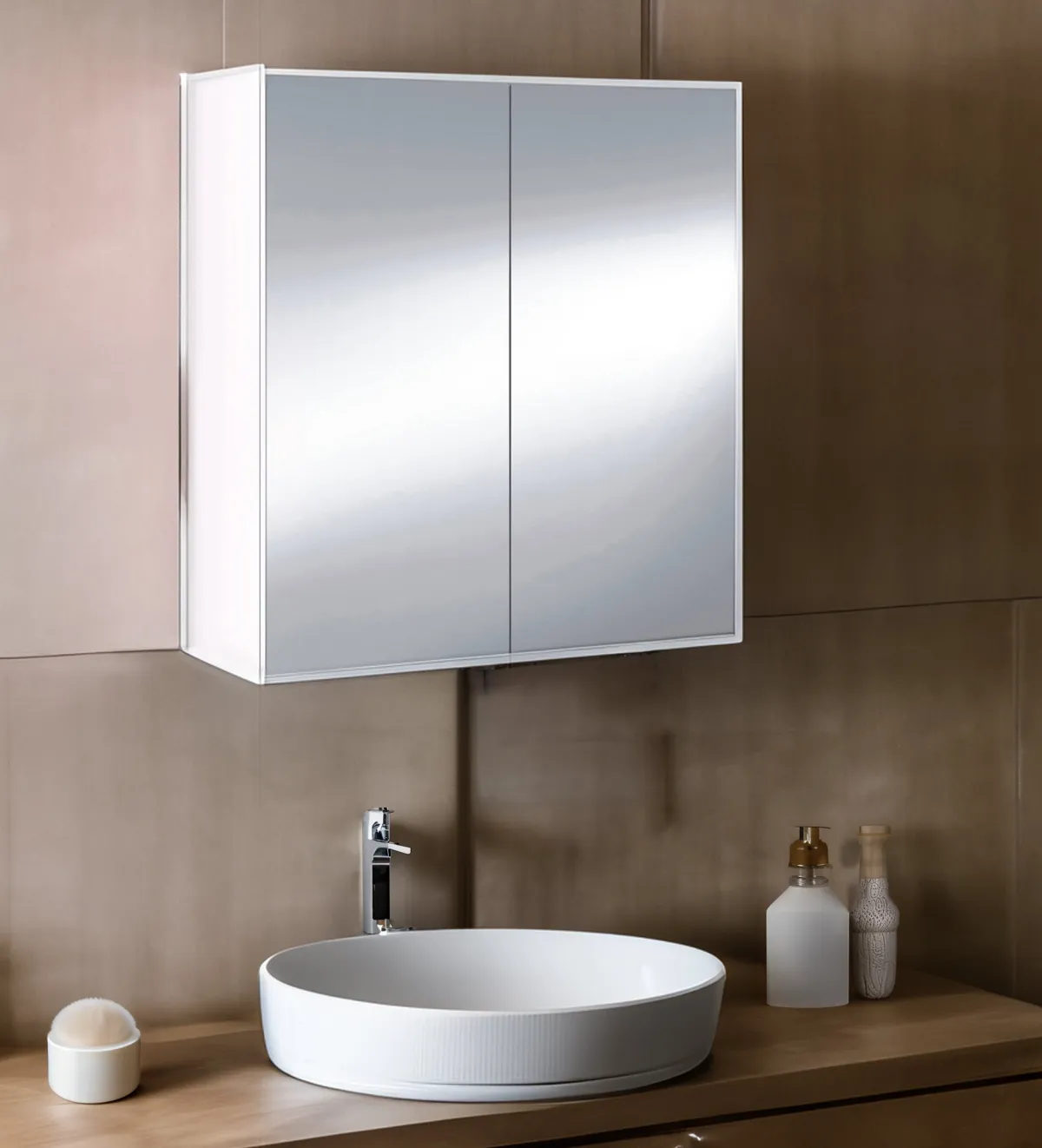 Cucina|Mobili Pensili > Dmora Mobile pensile 2 ante 60x65h cm - Andaluso Bianco Lucido