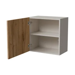 Mobile Pensile Beige Marrone Rovere un Ripiano Modulabile 49.9x50h cm, 2 Vani - Sparone