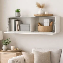 Mobile Pensile Beige Modulabile un Ripiano 150x40h cm, Un'anta - Laghetto