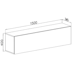 Mobile Pensile Beige Modulabile un Ripiano 150x40h cm, Un'anta - Laghetto