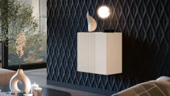Mobili Pensili > Dmora Mobile Pensile un Ripiano Modulabile 49.9x50h cm, Apertura Push Pull - Fonteno Beige