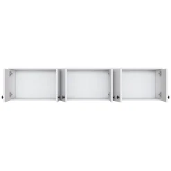 Mobile Pensile Bianco Bianco 6 Ante 3 Vani 180x44h cm, Apertura Battente - Jelsi