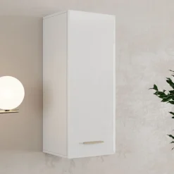 Mobili Pensili > Dmora Mobile Pensile Bianco Opaco Marrone Rovere 2 Ripiani Un'anta 39x96h cm, 3 Vani - Fresis Marrone Rovere, Bianco Opaco