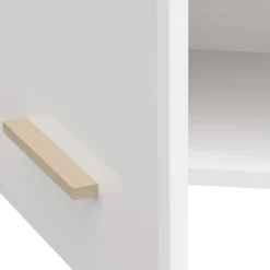 Mobili Pensili > Dmora Mobile Pensile Bianco Opaco Marrone Rovere 2 Ripiani Un'anta 39x96h cm, 3 Vani - Fresis Marrone Rovere, Bianco Opaco
