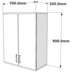 Mensola Bagno|Mobili Pensili > Dmora Mobile Pensile 2 Ripiani 2 Ante 70x90h cm, 3 Vani - Isili Bianco