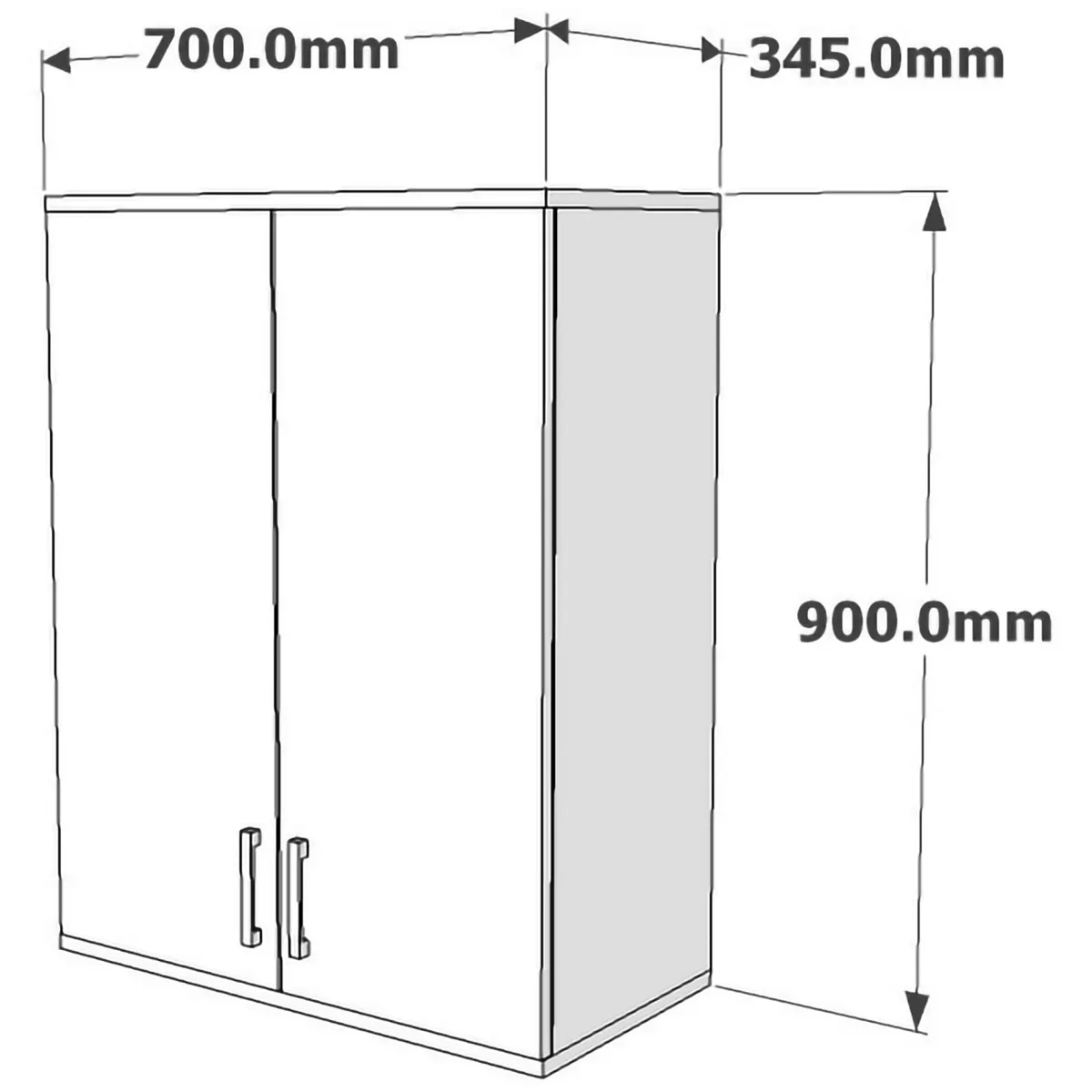 Mensola Bagno|Mobili Pensili > Dmora Mobile Pensile 2 Ripiani 2 Ante 70x90h cm, 3 Vani - Isili Bianco