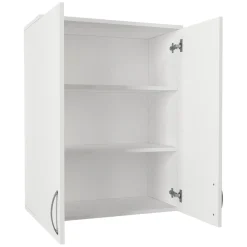 Mensola Bagno|Mobili Pensili > Dmora Mobile Pensile 2 Ripiani 2 Ante 70x90h cm, 3 Vani - Isili Bianco