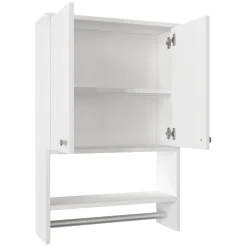 Mensola Bagno|Mobili Pensili > Dmora Mobile Pensile 2 Ripiani Apertura Battente 59x90h cm, 2 Ante - Taviano Bianco
