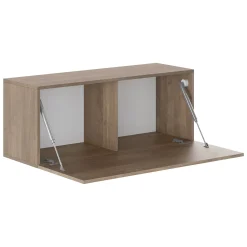 Mensola Bagno|Mobili Pensili > Dmora Mobile Pensile Modulabile un Ripiano 150x40h cm, Un'anta - Laghetto Marrone Noce