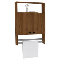 Mensola Bagno|Mobili Pensili > Dmora Mobile Pensile 2 Ripiani Apertura Battente 60x87h cm, 2 Ante - Tanagro Marrone Noce