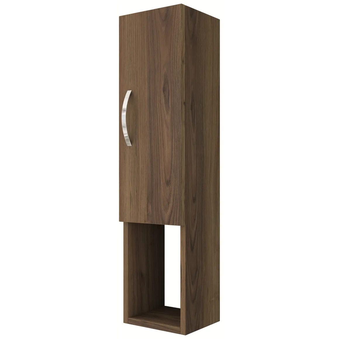 Mobile Pensile Marrone Noce 2 Ripiani Un'anta 22x90h cm, 3 Vani - Boglione