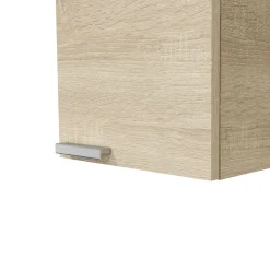 Mobile Pensile Marrone Rovere Grigio un Ripiano Un'anta 30x85h cm, Reversibile - Parga