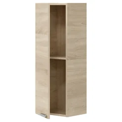 Mobile Pensile Marrone Rovere Grigio un Ripiano Un'anta 30x85h cm, Reversibile - Parga