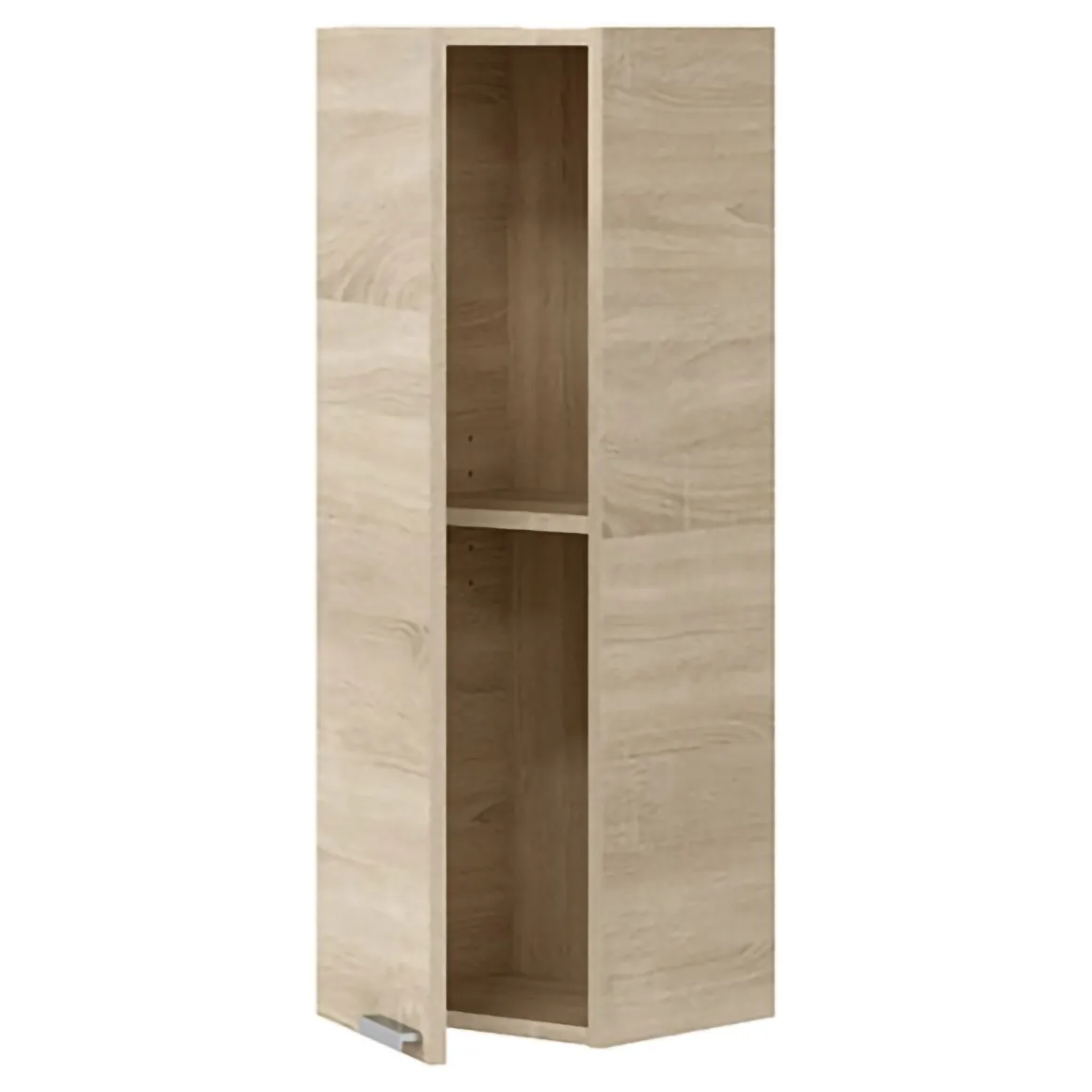 Mobile Pensile Marrone Rovere Grigio un Ripiano Un'anta 30x85h cm, Reversibile - Parga