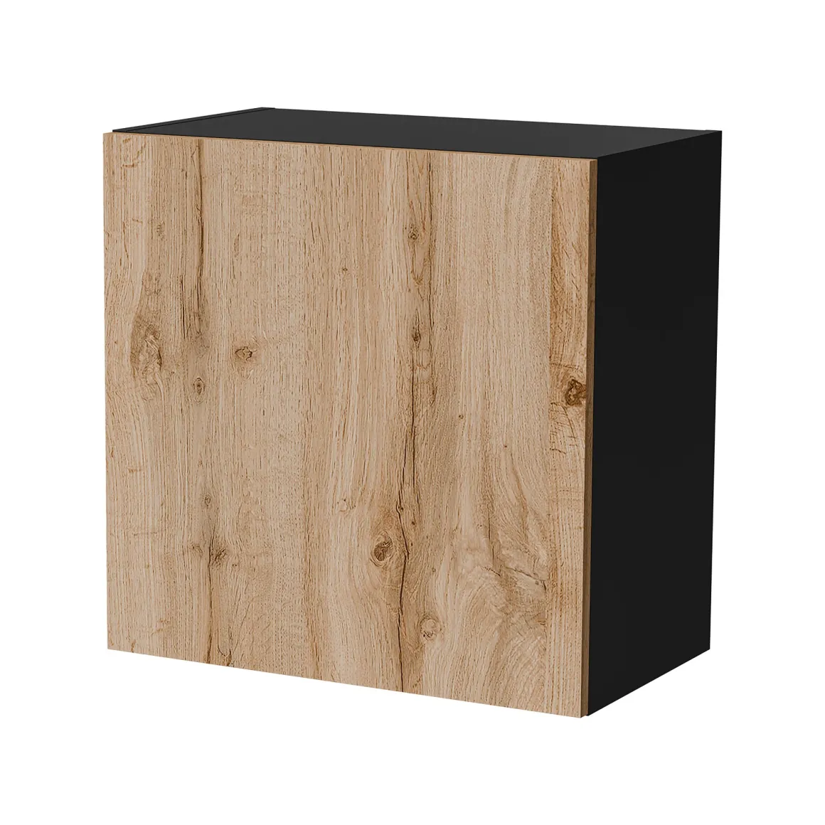 Mobile Pensile Nero Antracite Marrone Rovere un Ripiano Modulabile 49.9x50h cm, 2 Vani - Sparone