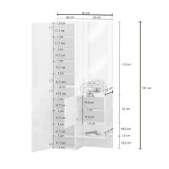 Mobili Da Ingresso|Ingresso > Dmora Mobile per ingresso 2 ante bianco 90x190h cm - Bauladu Bianco Lucido