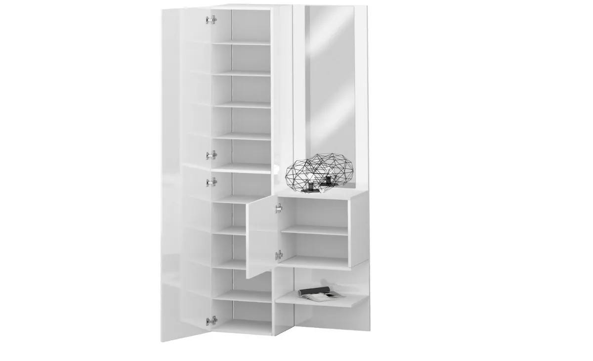 Mobili Da Ingresso|Ingresso > Dmora Mobile per ingresso 2 ante bianco 90x190h cm - Bauladu Bianco Lucido