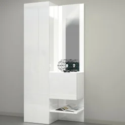 Mobili Da Ingresso|Ingresso > Dmora Mobile per ingresso 2 ante bianco 90x190h cm - Bauladu Bianco Lucido