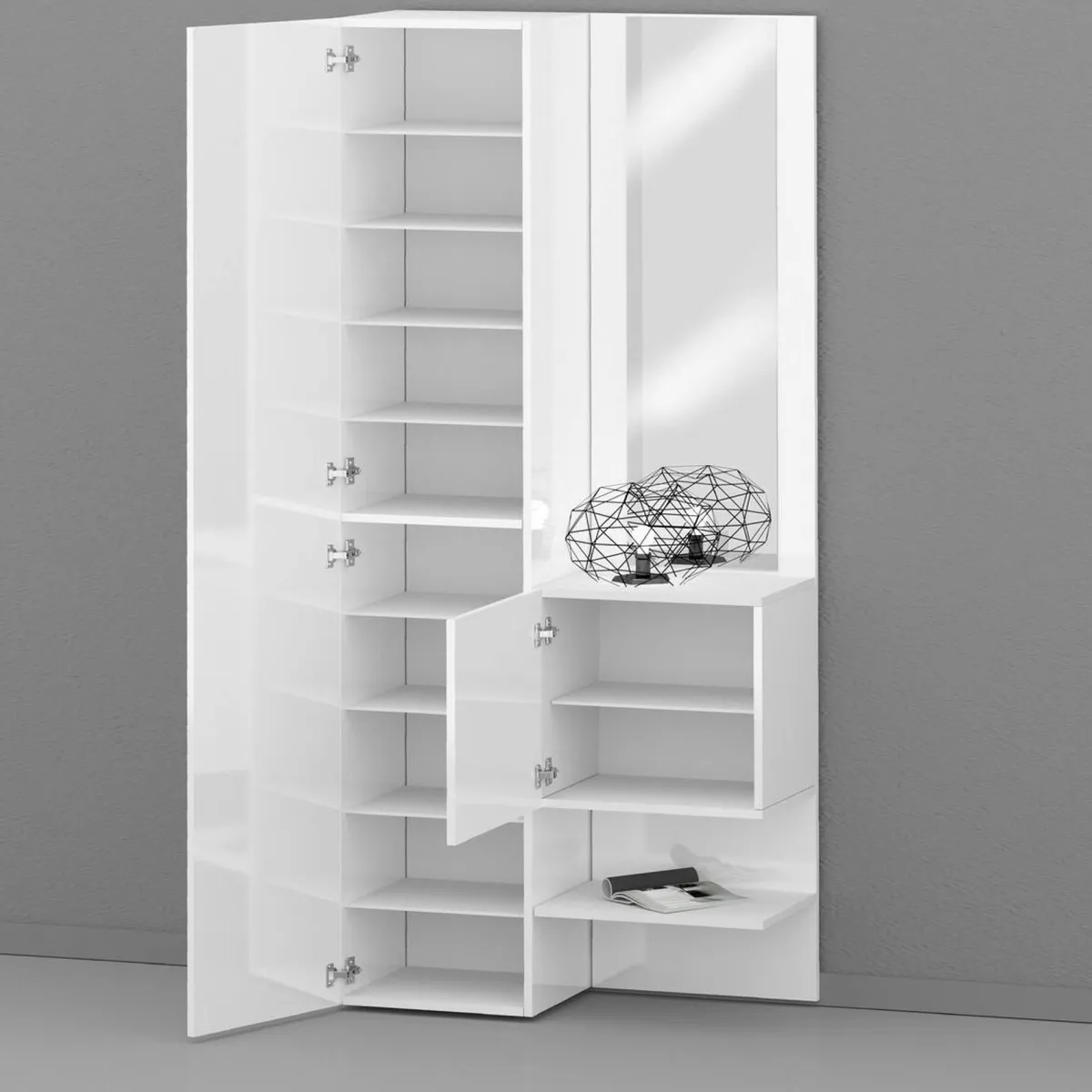 Mobili Da Ingresso|Ingresso > Dmora Mobile per ingresso 2 ante bianco 90x190h cm - Bauladu Bianco Lucido