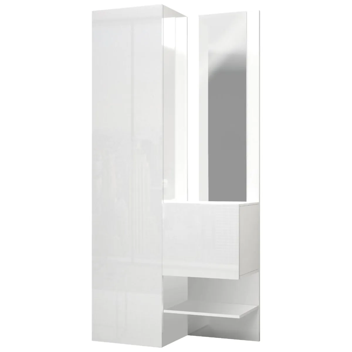 Mobili Da Ingresso|Ingresso > Dmora Mobile per ingresso 2 ante bianco 90x190h cm - Bauladu Bianco Lucido