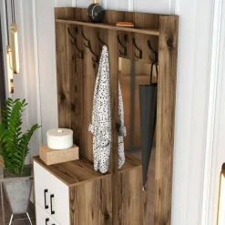 Mobile per ingresso 2 ante noce e bianco 120x200h cm - Isidore
