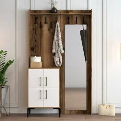 Mobile per ingresso 2 ante noce e bianco 120x200h cm - Isidore