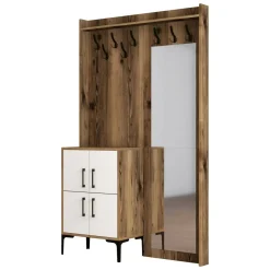 Mobile per ingresso 2 ante noce e bianco 120x200h cm - Isidore