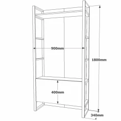 Mobili Da Ingresso > Dmora Mobile per ingresso 2 ante quercia 125x180h cm - Damasco Marrone Quercia