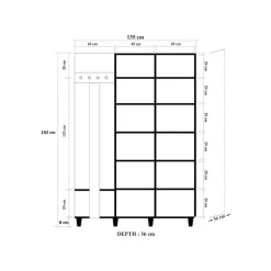 Mobili Da Ingresso|Ingresso > Dmora Mobile per ingresso 3 ante quercia e bianco 147x179h cm - Arcibaldo Bianco, Marrone Quercia